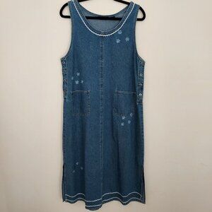 Agapo Vintage Embroidered Midi Jean Jumper